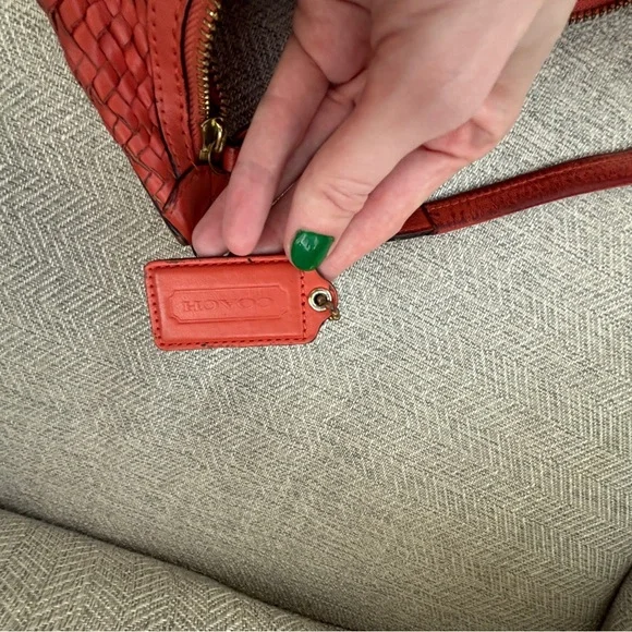 Coach Kristin orange vintage Woven Leather Shoulder Bag - Picture 6 of 9